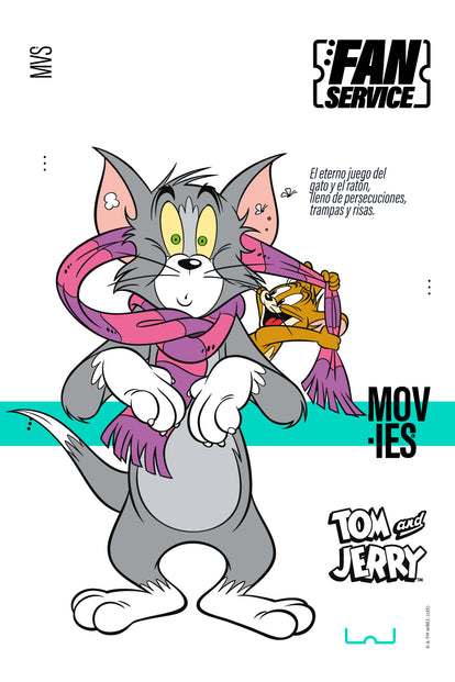  CAMISETA DE TOM Y JERRY CUELLO REDONDO MARFIL PARA MUJER