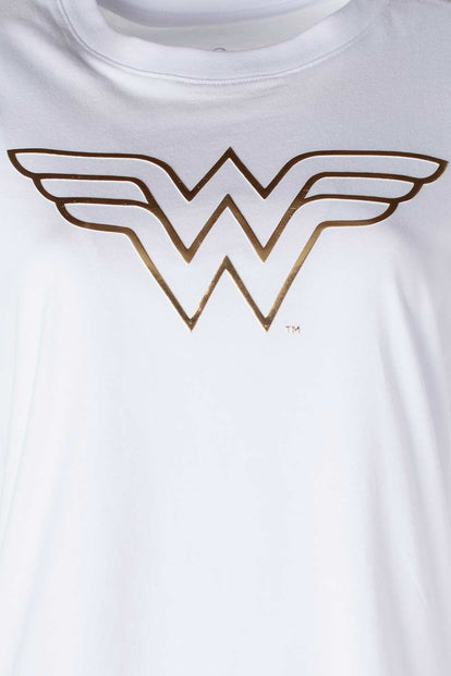  CAMISETA DE LA MUJER MARAVILLA MANGA CORTA BLANCA PARA MUJER