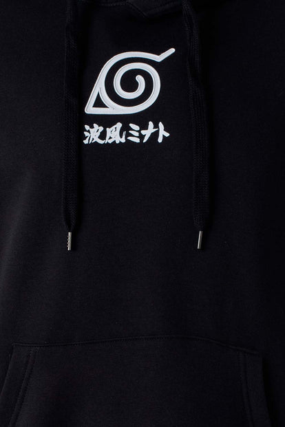  BUZO DE NARUTO CERRADO CON CAPUCHA NEGRO  PARA HOMBRE