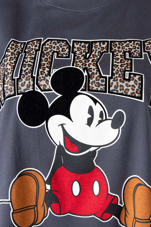 Card slide image -  CAMISETA DE MICKEY MOUSE MANGA CORTA GRIS PARA MUJER