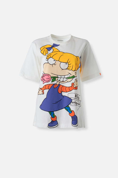 CAMISETA DE ANGELICA MANGA CORTA MARFIL PARA MUJER