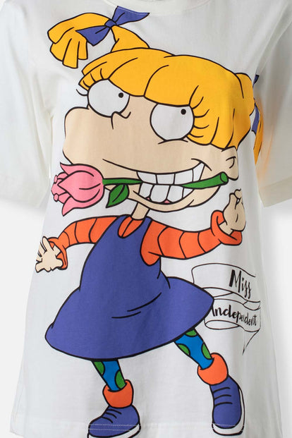  CAMISETA DE ANGELICA MANGA CORTA MARFIL PARA MUJER