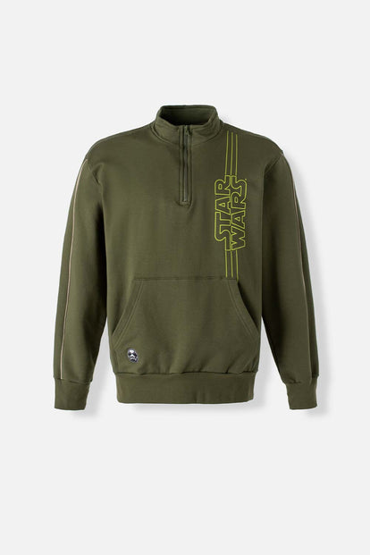  BUZO DE STAR WARS CERRADO VERDE MILITAR PARA HOMBRE