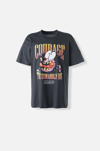  CAMISETA DE CORAJE EL PERRO COBARDE GRIS MANGA CORTA PARA HOMBRE