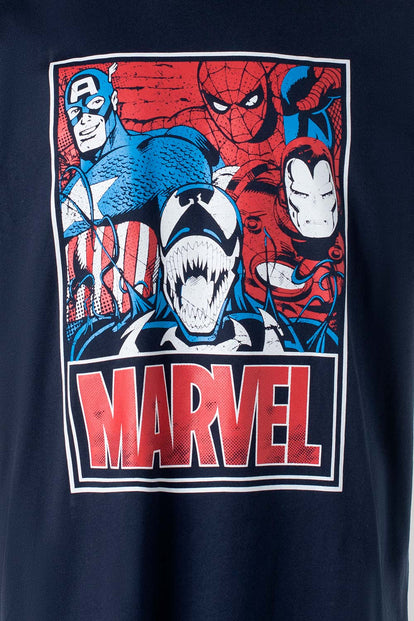  CAMISETA DE MARVEL MANGA CORTA AZUL PARA HOMBRE