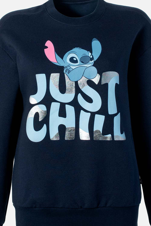 Card slide image -  BUZO DE STITCH AZUL OSCURO DE DISEÑO CERRADO PARA MUJER