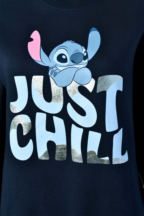 Card slide image -  BUZO DE STITCH AZUL OSCURO DE DISEÑO CERRADO PARA MUJER
