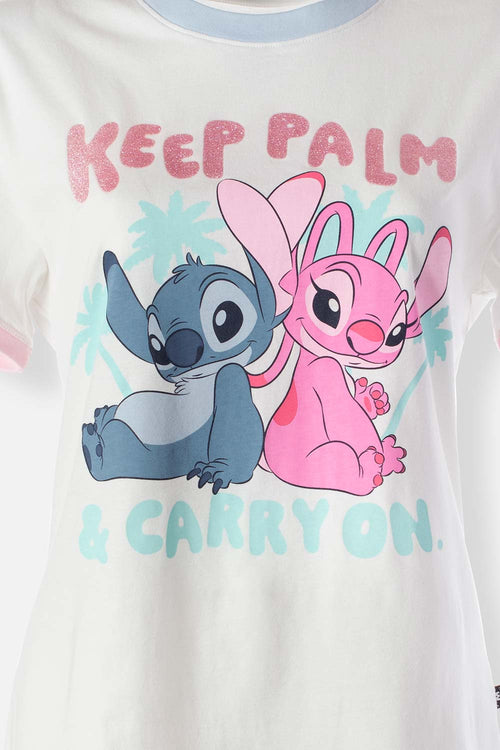 Card slide image -  CAMISETA DE STITCH MARFIL MANGA CORTA PARA MUJER