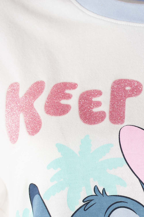 Card slide image -  CAMISETA DE STITCH MARFIL MANGA CORTA PARA MUJER