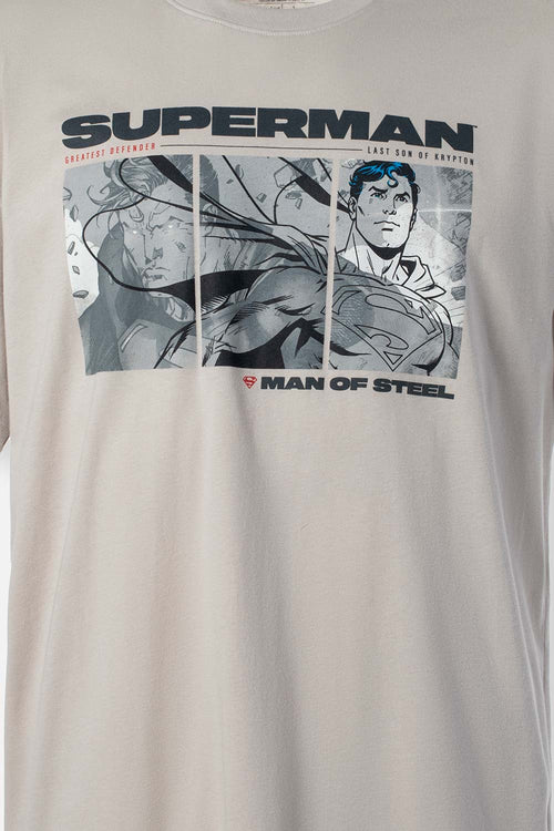 Card slide image -  CAMISETA DE SUPERMAN MANGA CORTA GRIS PARA HOMBRE