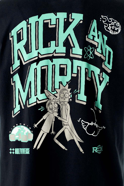 Card slide image -  CAMISETA DE RICK AND MORTY NEGRA CUELLO REDONDO PARA HOMBRE