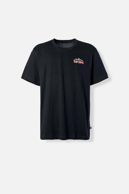  CAMISETA DE BILLY Y MANDY NEGRA ESTAMPADA EN ESPALDA PARA HOMBRE