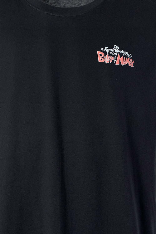 Card slide image -  CAMISETA DE BILLY Y MANDY NEGRA ESTAMPADA EN ESPALDA PARA HOMBRE