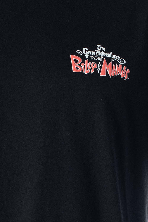 Card slide image -  CAMISETA DE BILLY Y MANDY NEGRA ESTAMPADA EN ESPALDA PARA HOMBRE