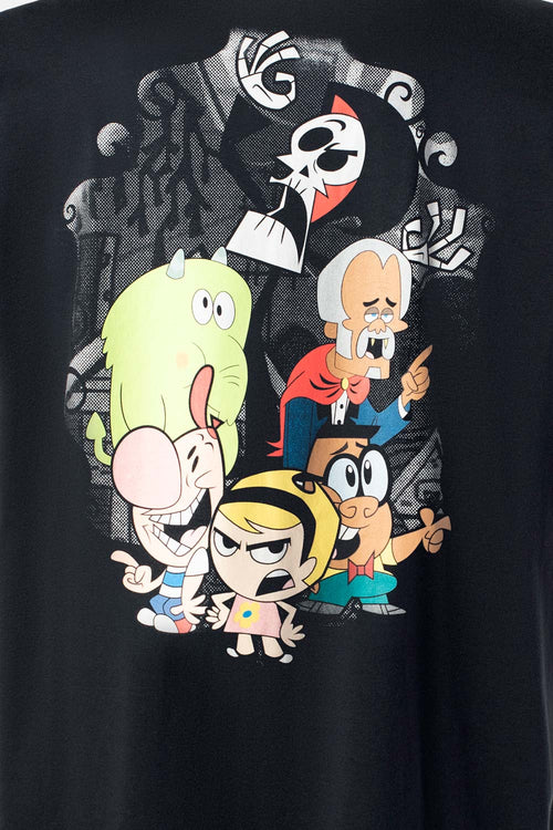 Card slide image -  CAMISETA DE BILLY Y MANDY NEGRA ESTAMPADA EN ESPALDA PARA HOMBRE