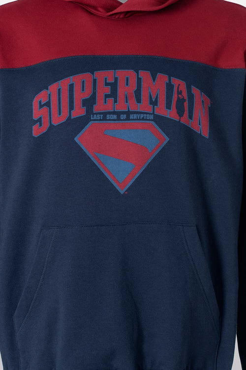 Card slide image -  BUZO DE SUPERMAN AZUL Y ROJO CON CAPUCHA PARA HOMBRE