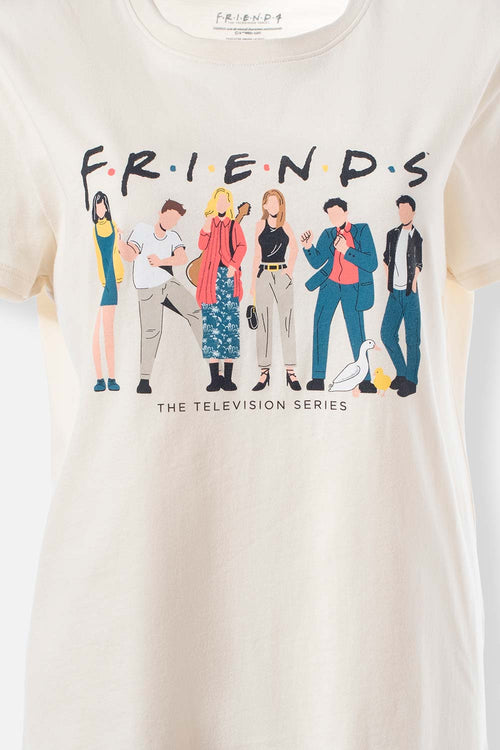 Card slide image -  CAMISETA DE FRIENDS MANGA CORTA COLOR ALMENDRA PARA MUJER