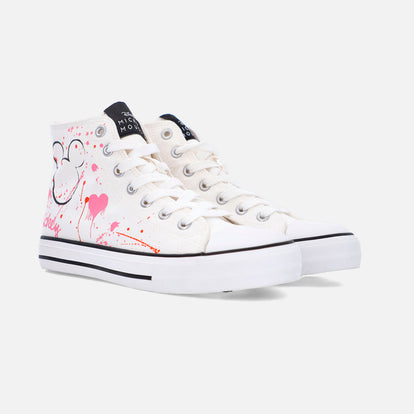  TENIS DE MICKEY MOUSE BOTA BLANCO PARA MUJER